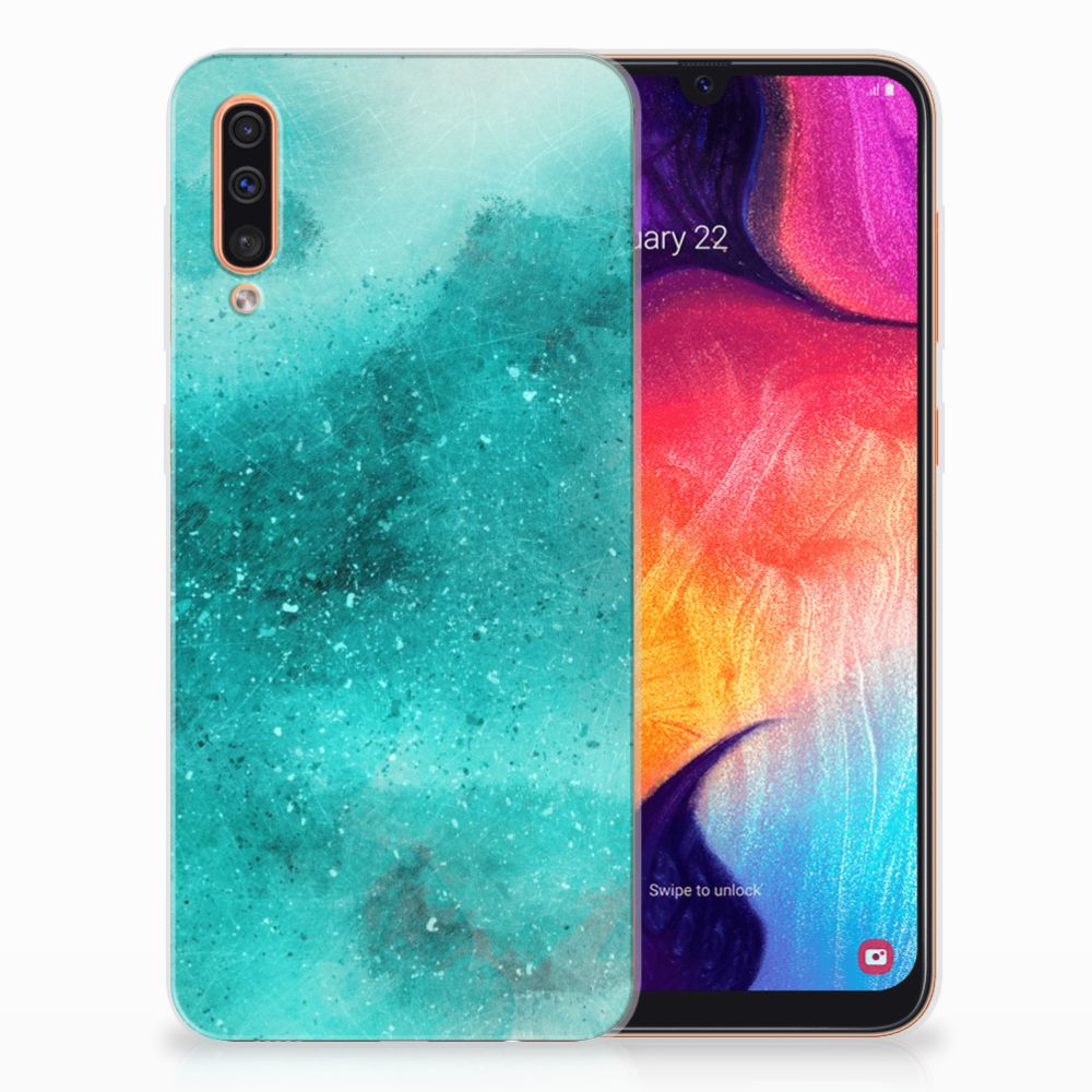 Hoesje maken Samsung Galaxy A50 Painting Blue