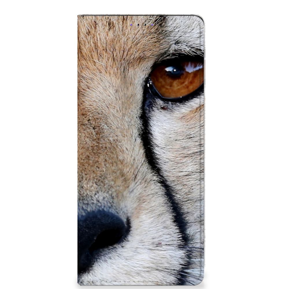 Samsung Galaxy A22 5G Hoesje maken Cheetah, close-up van een jachtluipaard met gedetailleerd oog.