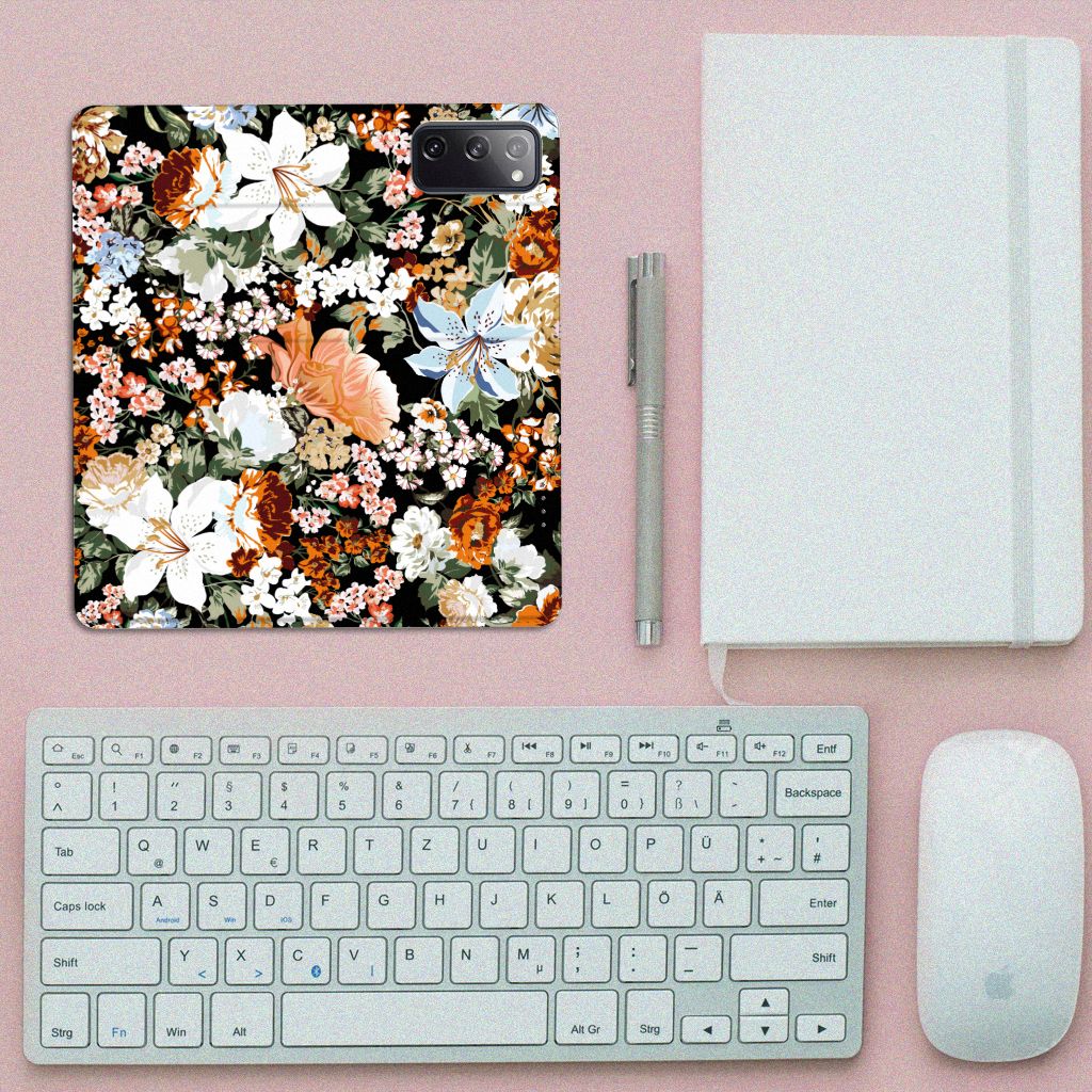 Smart Cover voor Samsung Galaxy S20 FE Dark Flowers - B2C Telecom