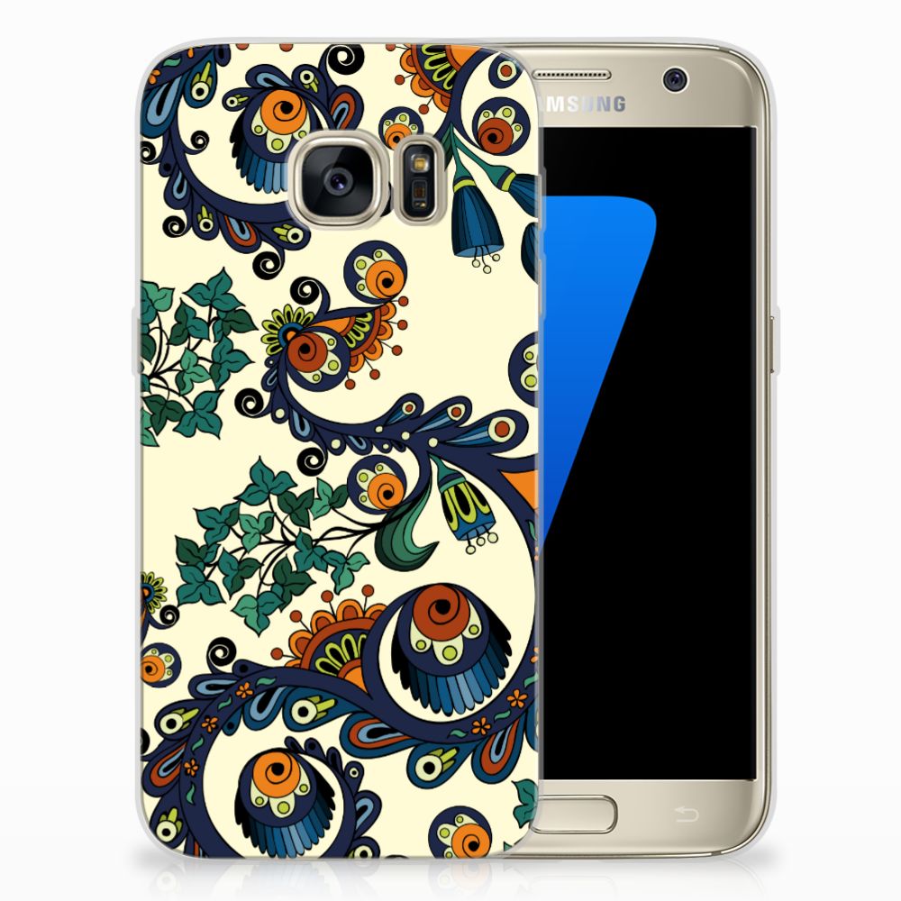 Siliconen Hoesje Samsung Galaxy S7 Barok Flower