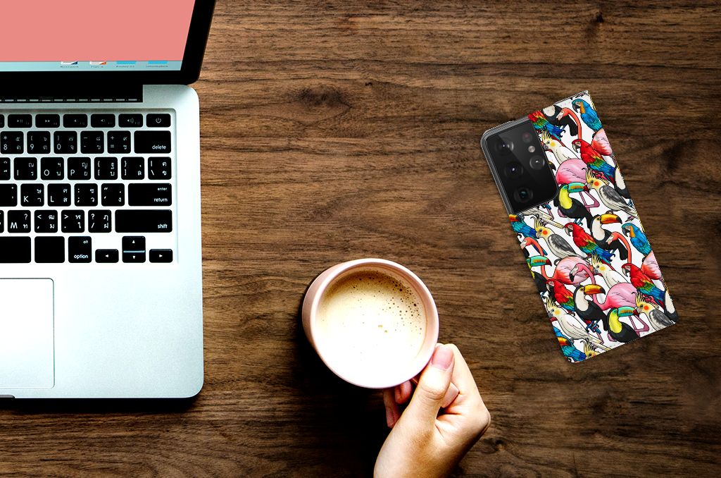 Samsung Galaxy S21 Ultra Hoesje maken Birds - B2C Telecom