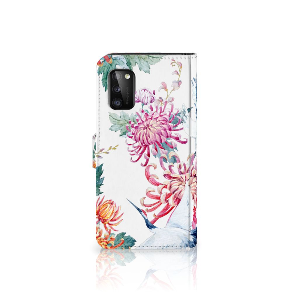 Samsung Galaxy A41 Telefoonhoesje met Pasjes Bird Flowers