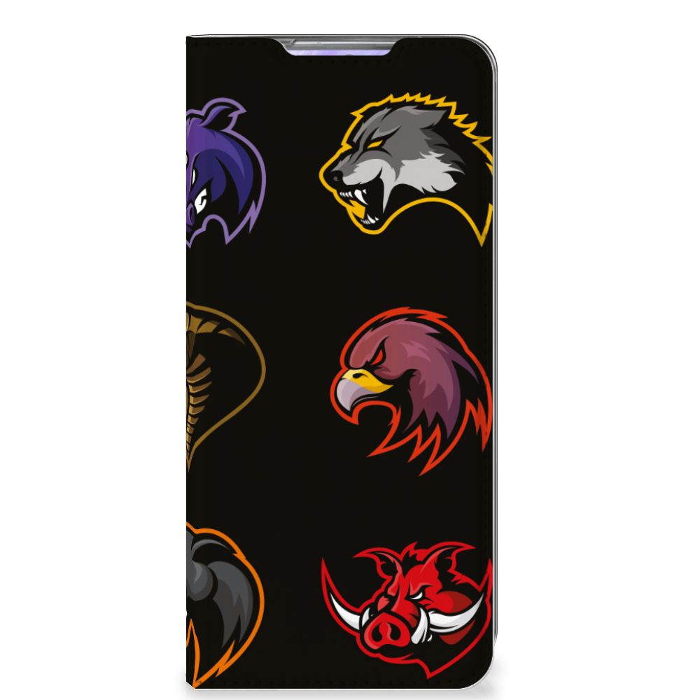 Samsung Galaxy S20 Plus Magnet Case Cartoon met kleurrijke dierenhoofden