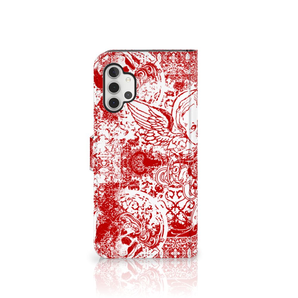 Telefoonhoesje met Naam Samsung Galaxy A32 5G Angel Skull Rood