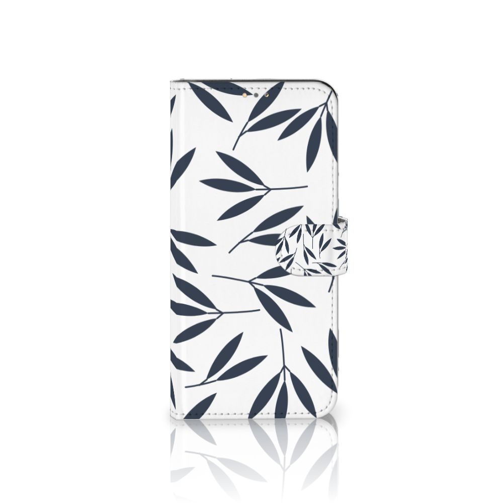 OPPO A15 Hoesje Leaves Blue