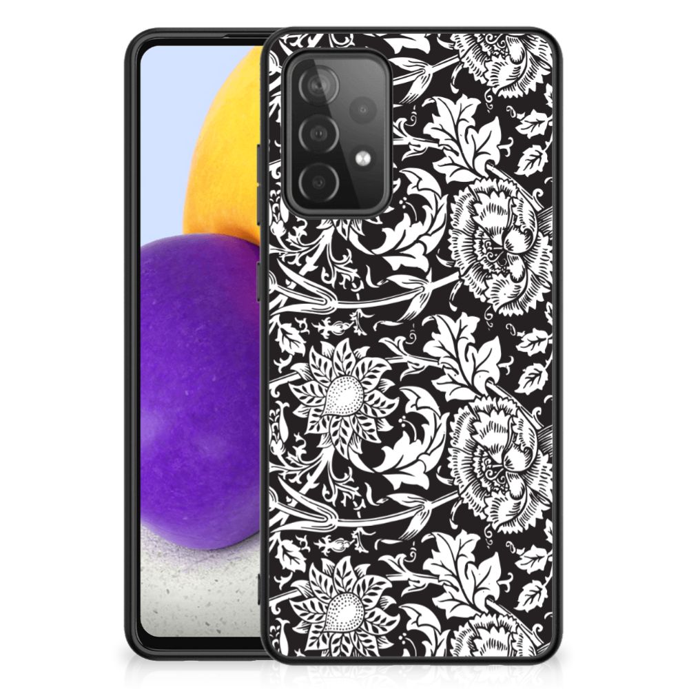 Samsung Galaxy A72 (5G/4G) Bloemen Hoesje Black Flowers