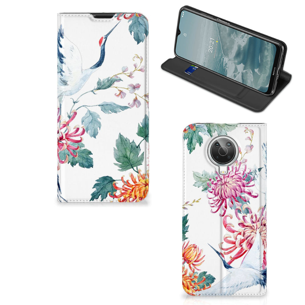 Nokia G10 | G20 Hoesje maken Bird Flowers