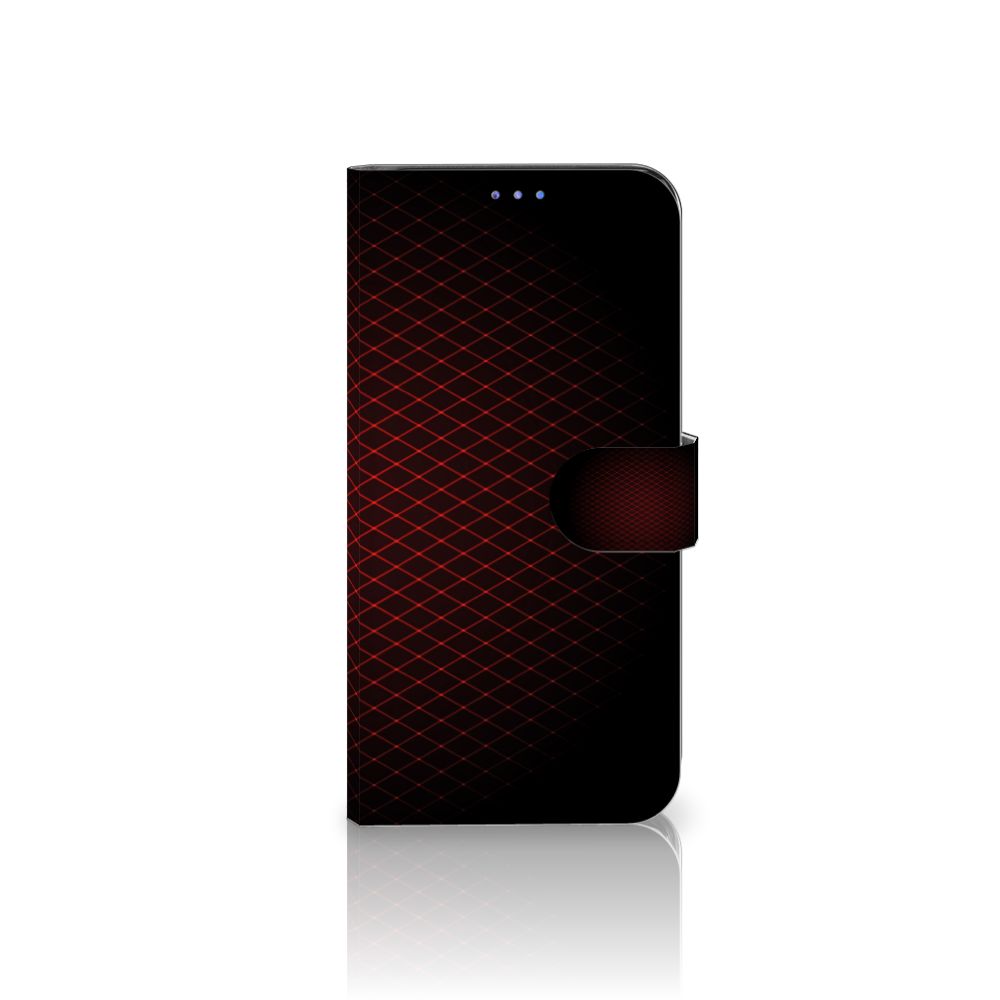 Motorola Moto G Pro Telefoon Hoesje Geruit Rood met opvallend design en ruimte voor 3 pasjes.