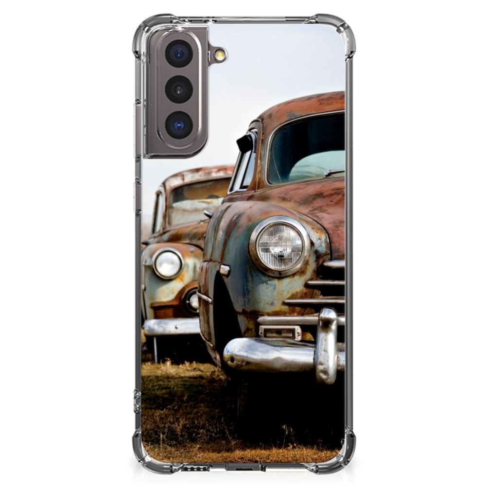 Samsung Galaxy S21 Anti-shock Hoesje met foto Vintage Auto