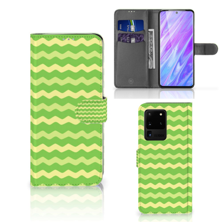 Samsung Galaxy S20 Ultra Telefoon Hoesje Waves Green