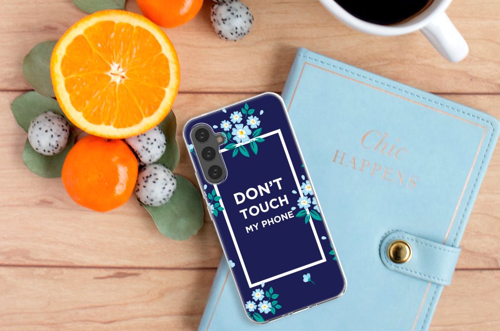 Samsung Galaxy A34 Silicone-hoesje Flowers Blue DTMP B2C Telecom