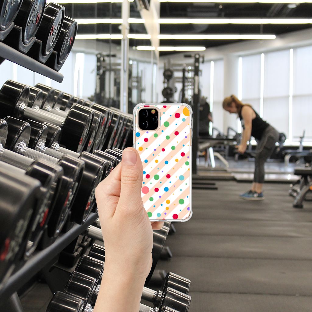 Apple iPhone 11 Pro Doorzichtige Silicone Hoesje Dots