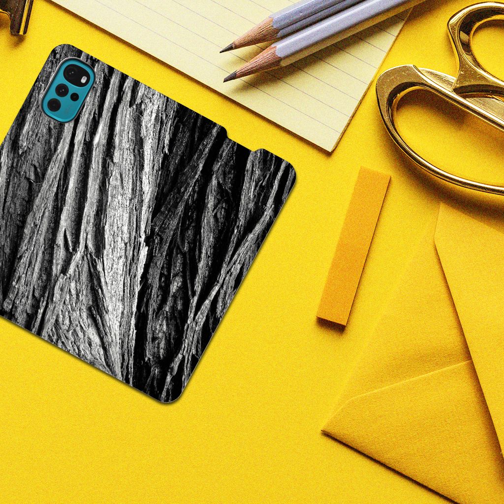 Book Wallet Case Motorola Moto G22 Boomschors Grijs - B2C Telecom