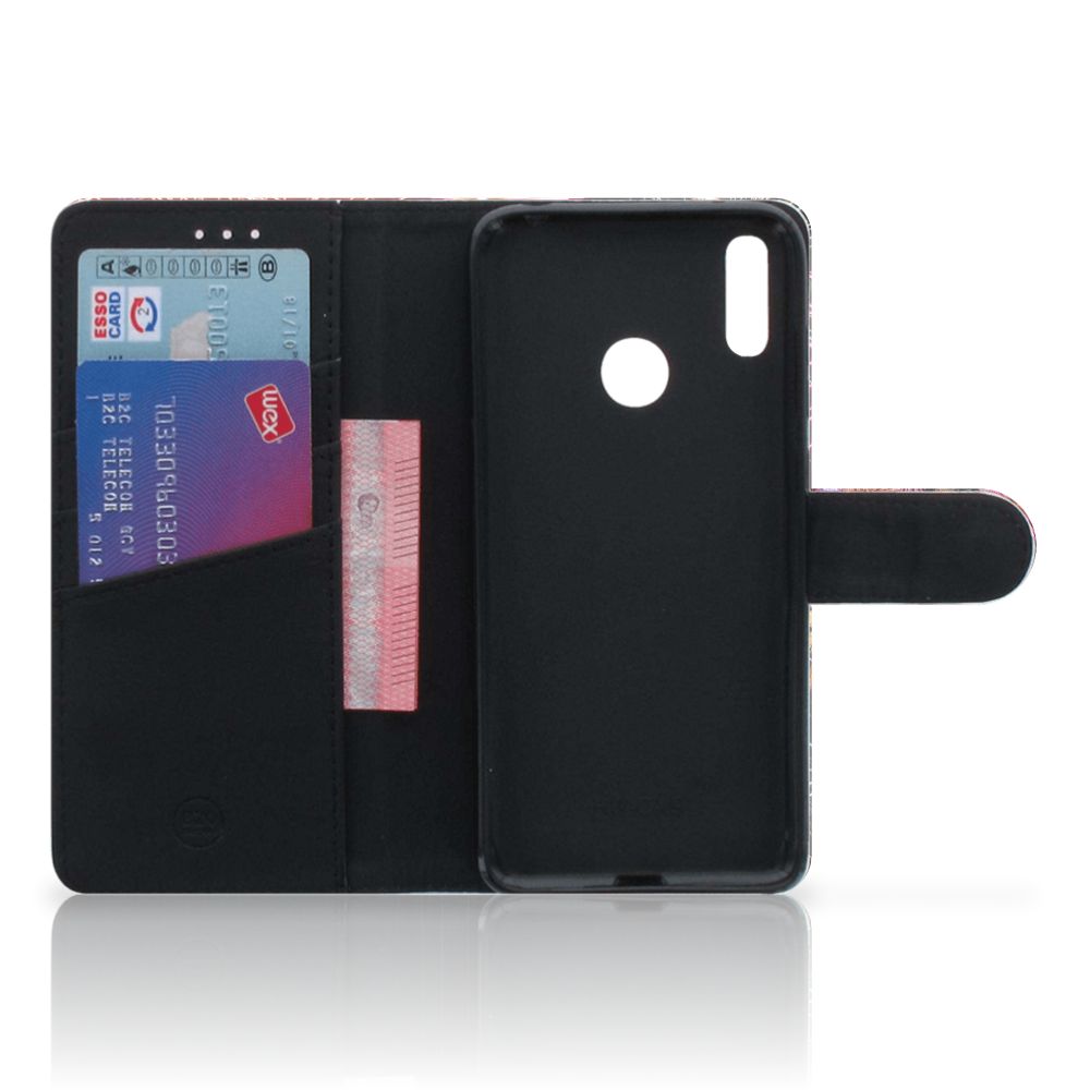 Huawei Y7 (2019) Wallet Case met Pasjes Vuurwerk