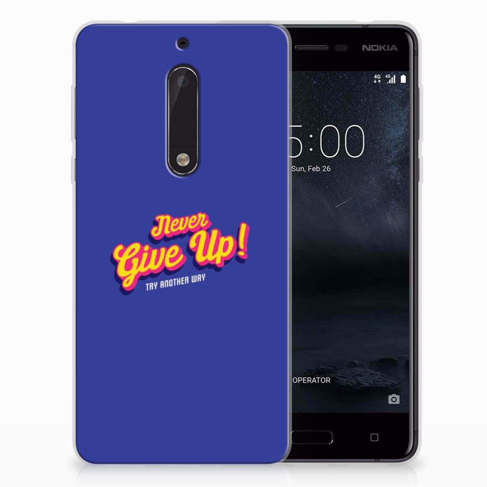 Nokia 5 Siliconen hoesje met naam Never Give Up