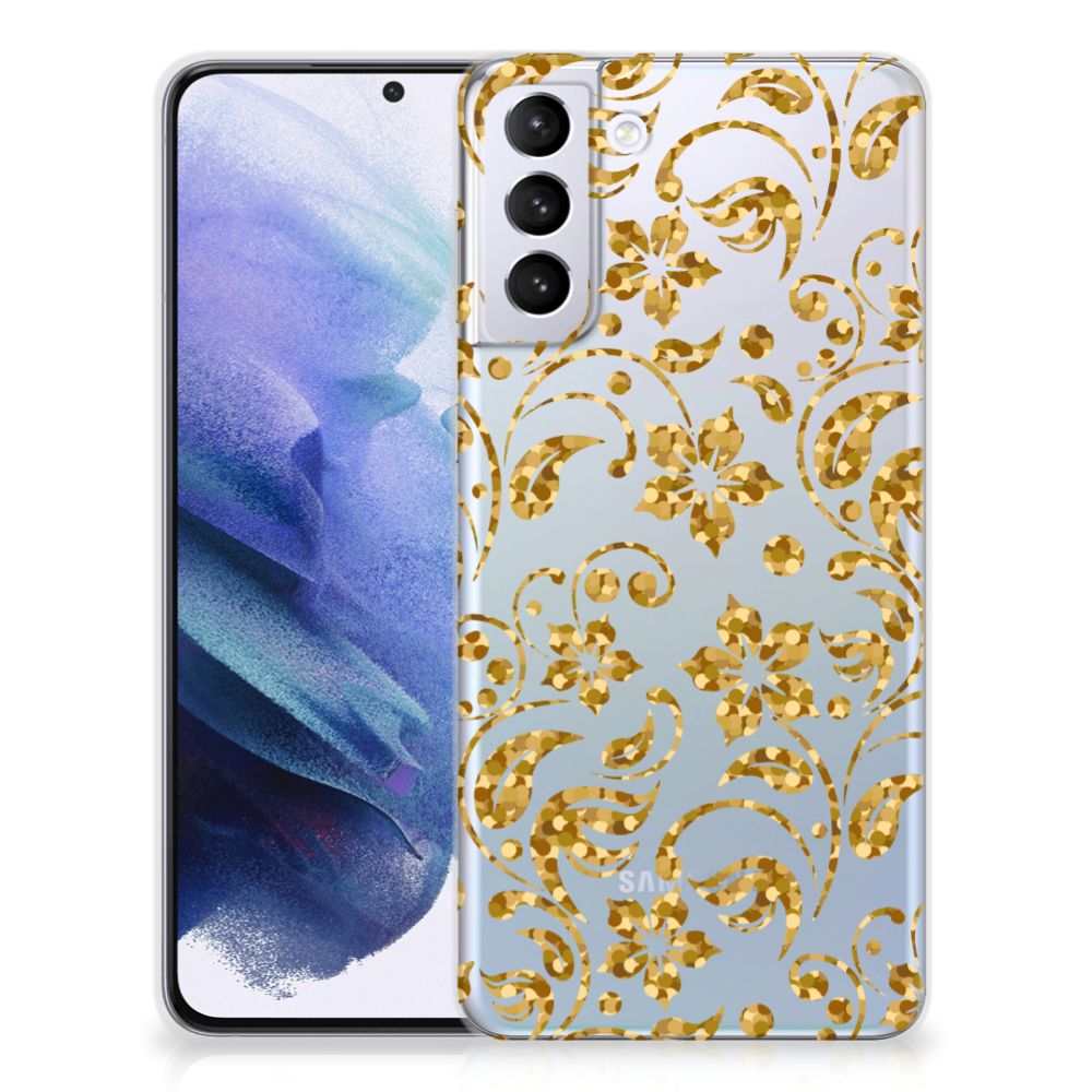 Samsung Galaxy S21 Plus TPU Case Gouden Bloemen B2C Telecom