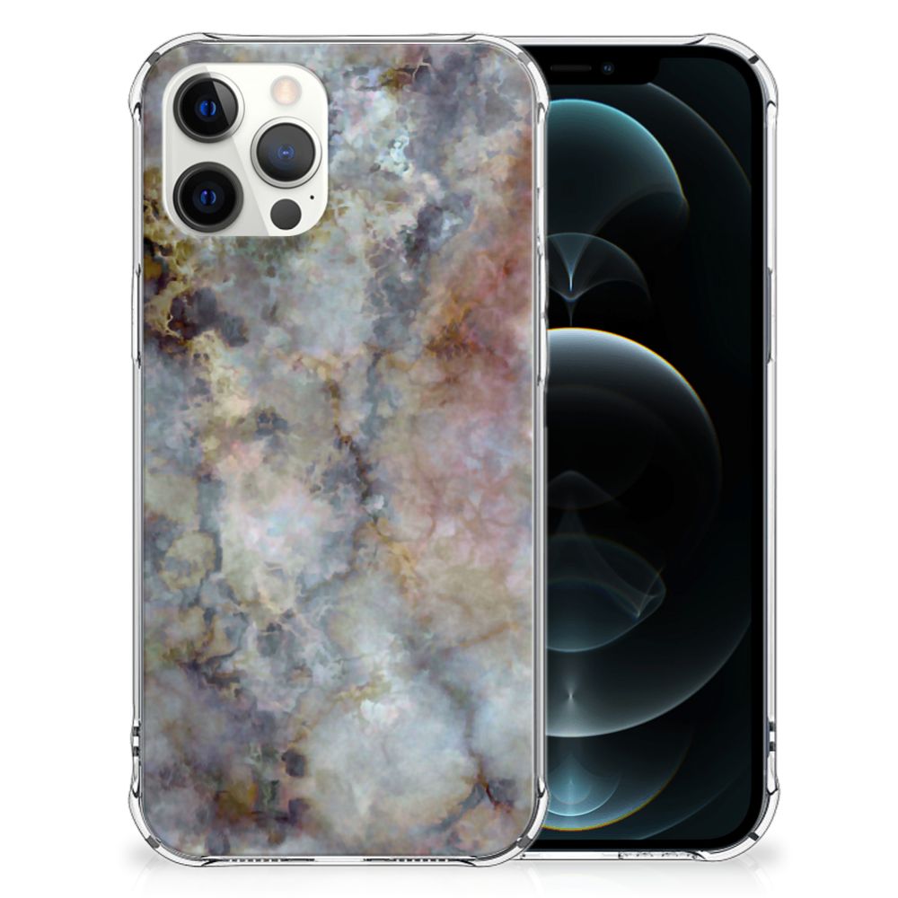 iPhone 12 Pro Max Anti-Shock Hoesje Marmer Grijs B2C Telecom