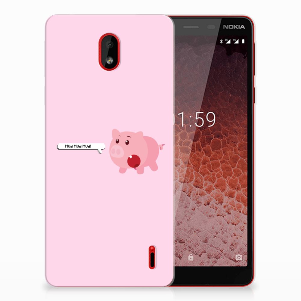 Nokia 1 Plus Telefoonhoesje met Naam Pig Mud