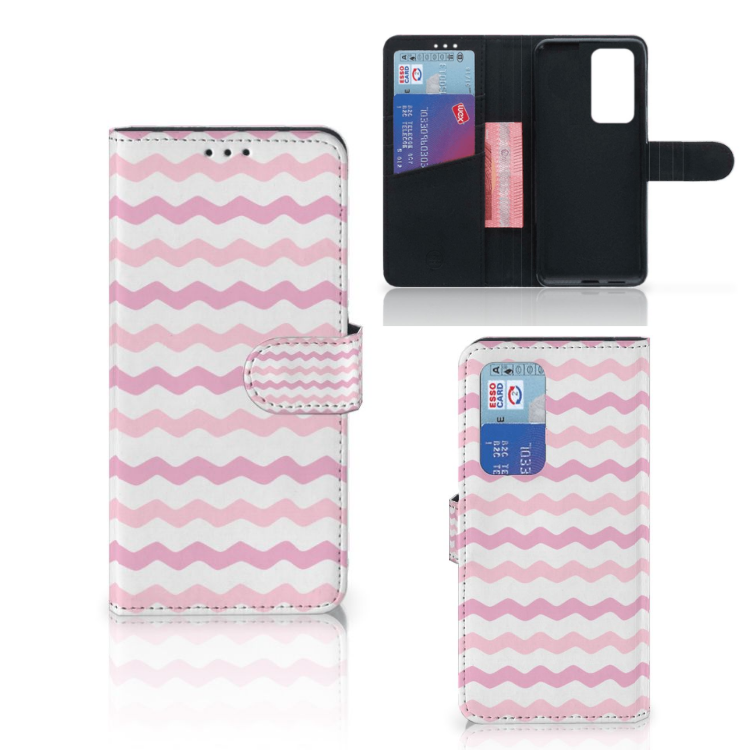 Huawei P40 Pro Telefoon Hoesje Waves Roze