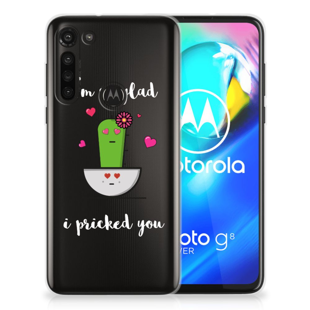 Motorola Moto G8 Power Telefoonhoesje met Naam Cactus Glad B2C Telecom