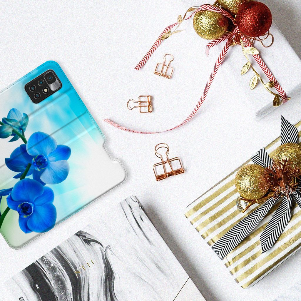 Xiaomi Redmi 10 Smart Cover Orchidee Blauw - Cadeau voor je Moeder - B2C Telecom