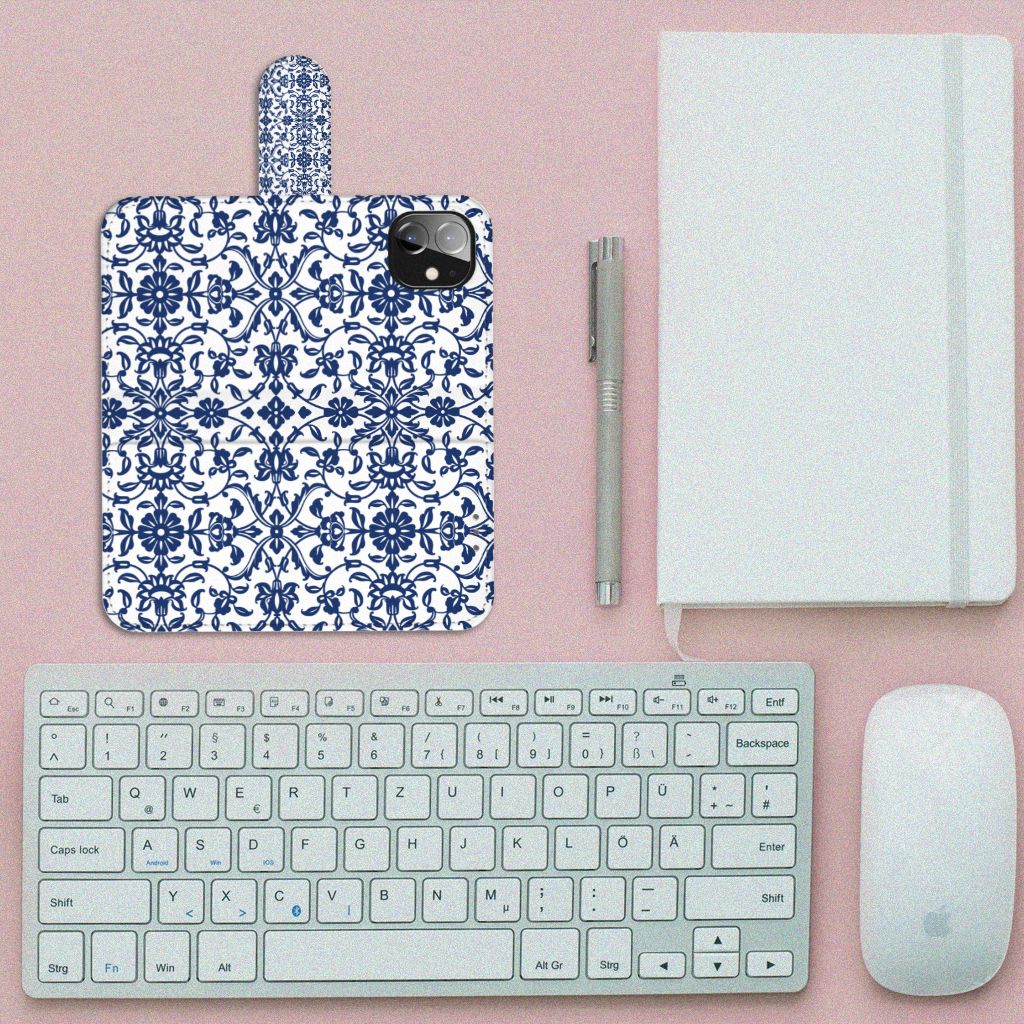 Apple iPhone 12 Mini Hoesje Flower Blue