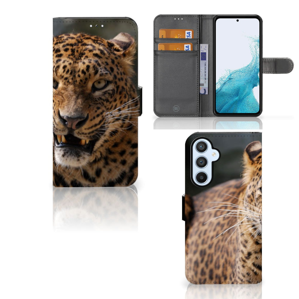 Samsung Galaxy A54 5G Telefoonhoesje met Pasjes Luipaard