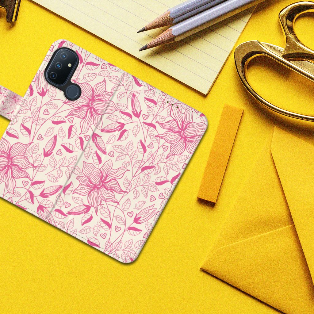 OnePlus Nord N100 Hoesje Pink Flowers