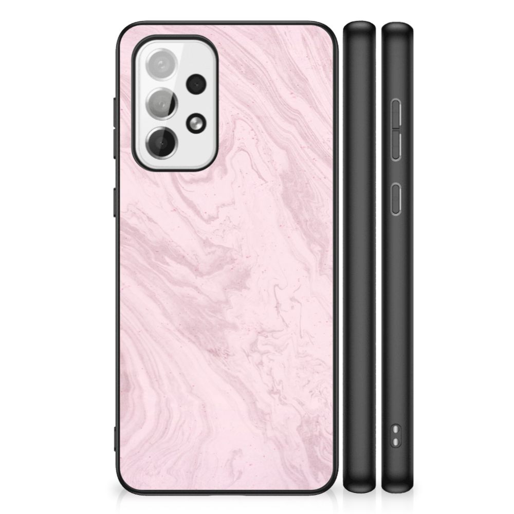 Samsung Galaxy A73 Marmeren Print Telefoonhoesje Marble Pink - Origineel Cadeau Vriendin B2C Telecom