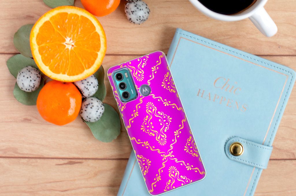 Siliconen Hoesje Motorola Moto G60 Barok Roze B2C Telecom
