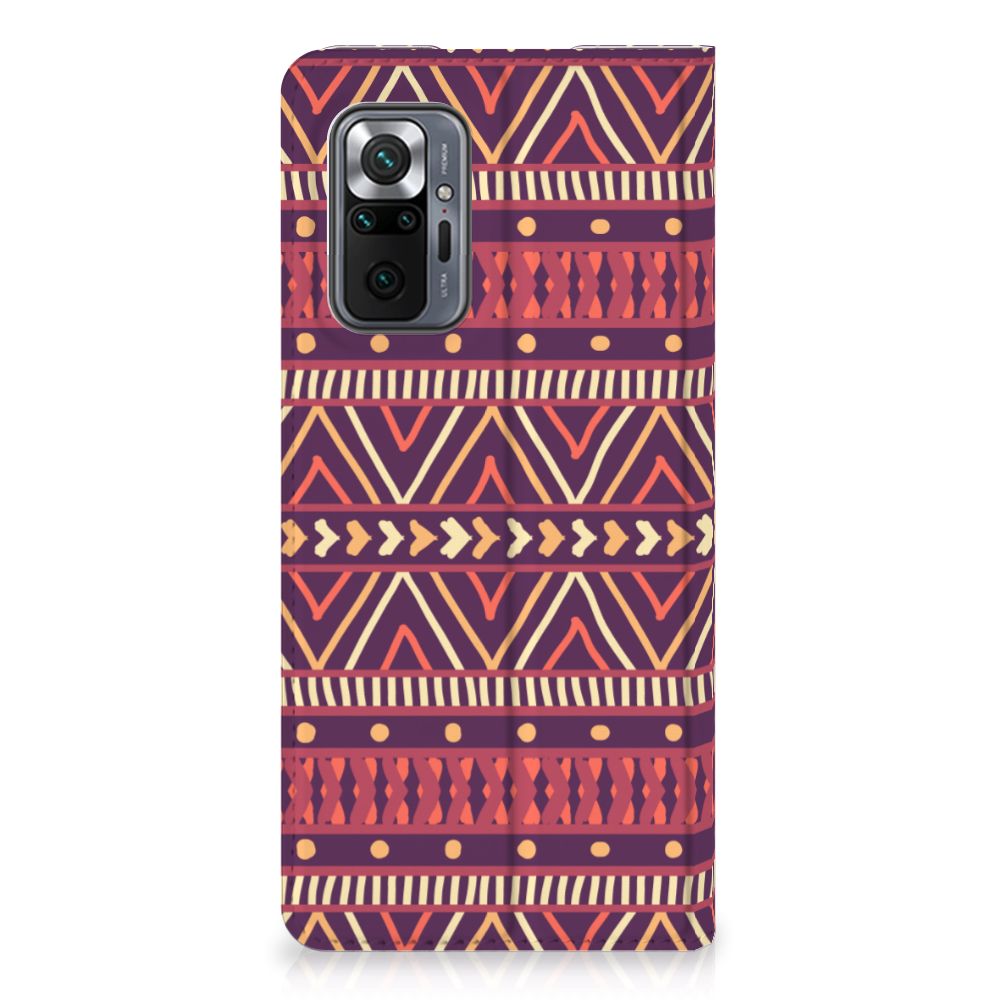 Xiaomi Redmi Note 10 Pro Hoesje met Magneet Aztec Paars - B2C Telecom