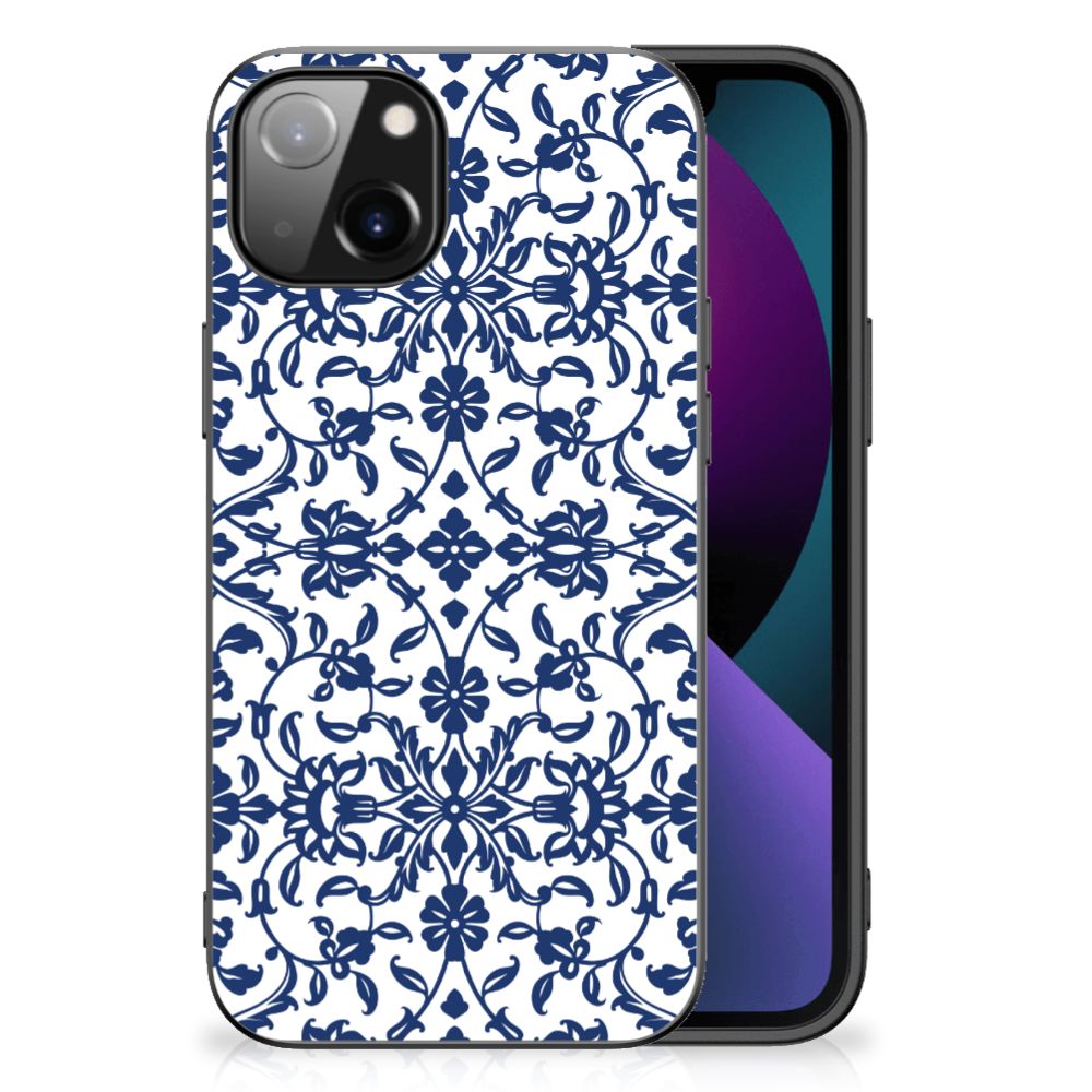 Apple iPhone 13 Bloemen Hoesje Flower Blue B2C Telecom