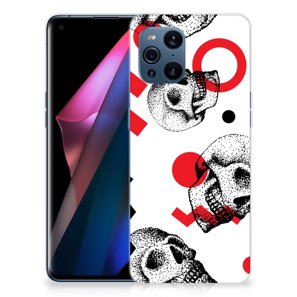 Silicone Back Case OPPO Find X3 | X3 Pro Skull Red