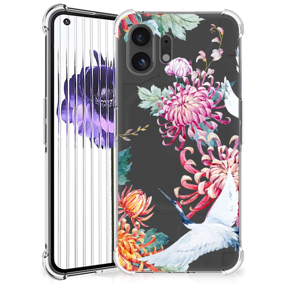 Nothing Phone (2) Case Anti-shock Bird Flowers