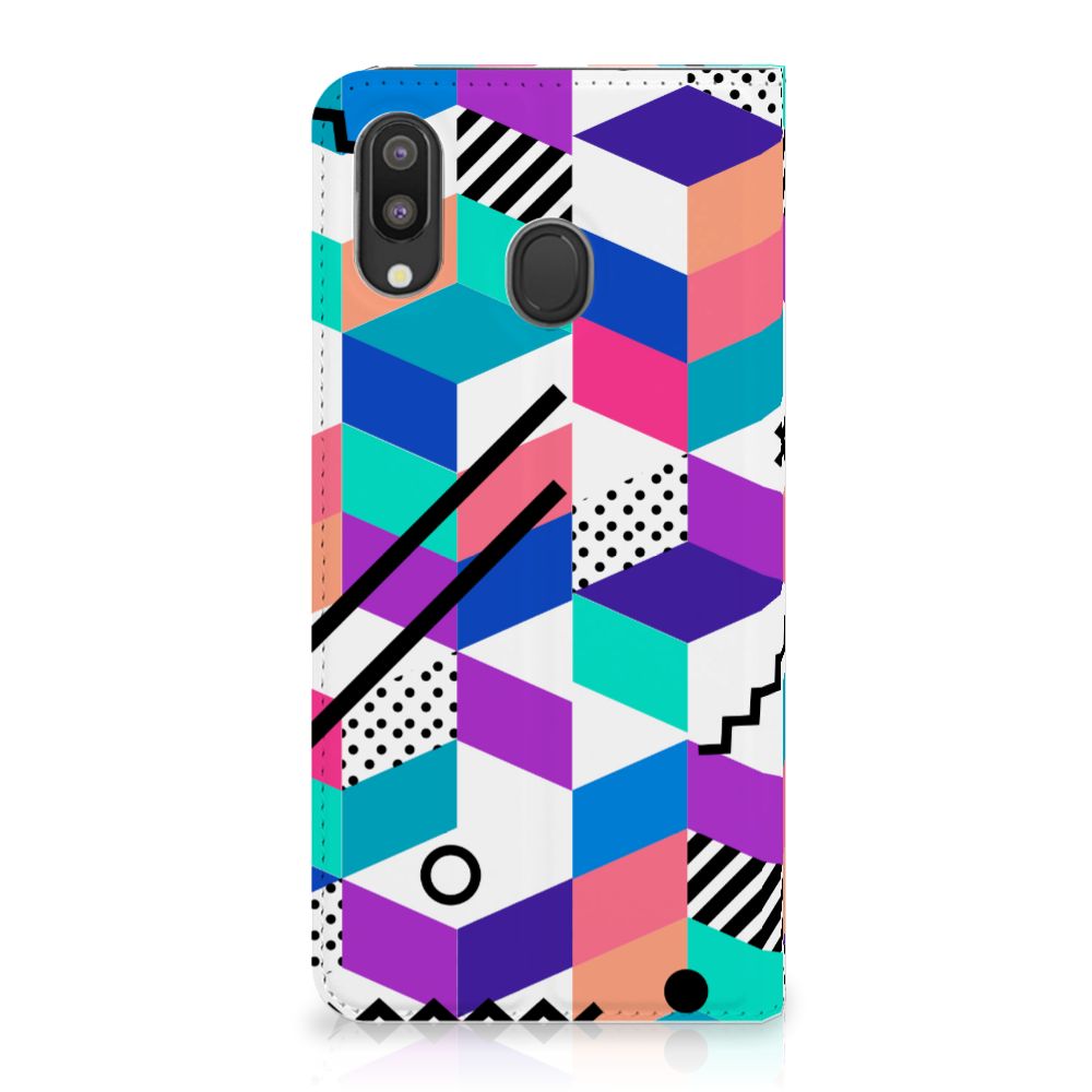 Samsung Galaxy M20 Stand Case Blokken Kleurrijk