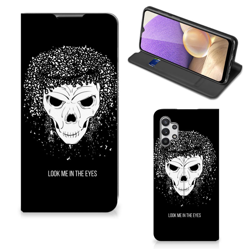 Mobiel BookCase Samsung Galaxy A32 5G Skull Hair - B2C Telecom
