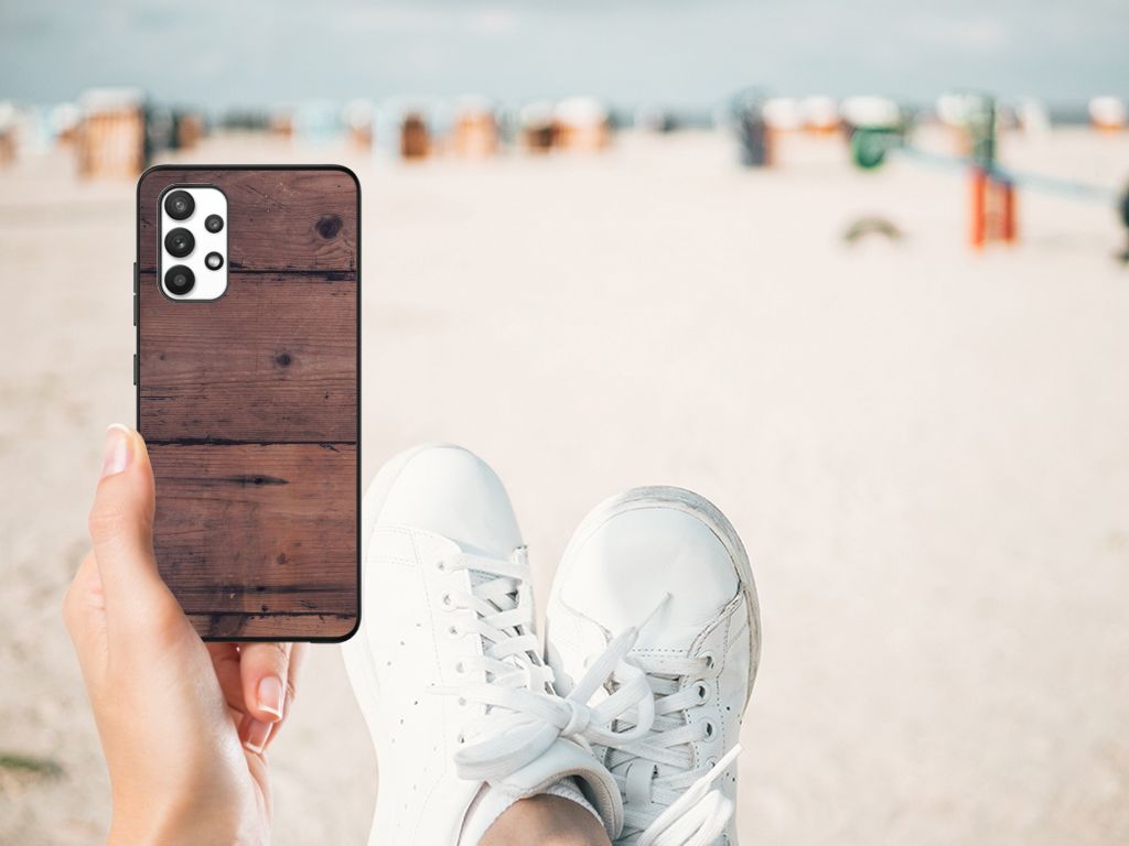 Samsung Galaxy A32 4G | A32 5G Enterprise Editie Houten Print Telefoonhoesje Old Wood B2C Telecom