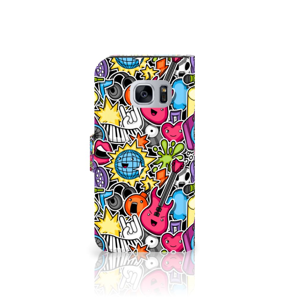 Samsung Galaxy S7 Wallet Case met Pasjes Punk Rock