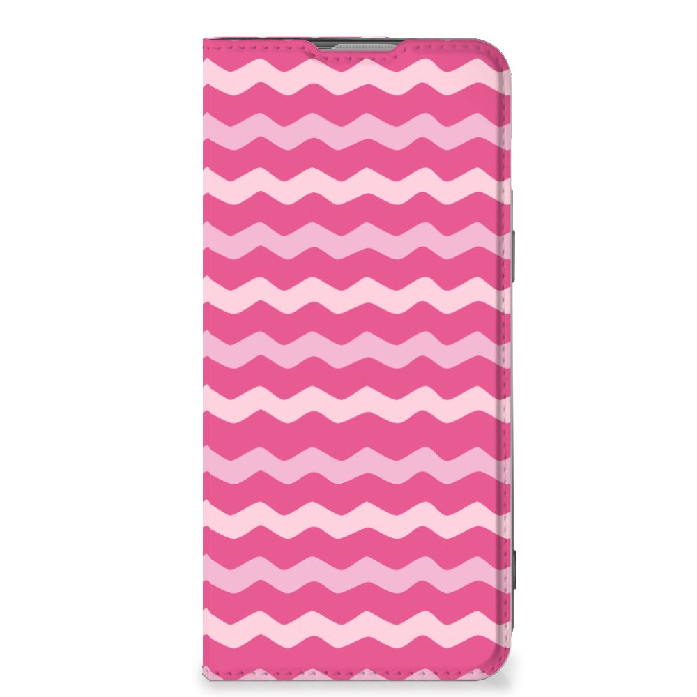 OnePlus Nord 2T Hoesje met Magneet Waves Pink - B2C Telecom