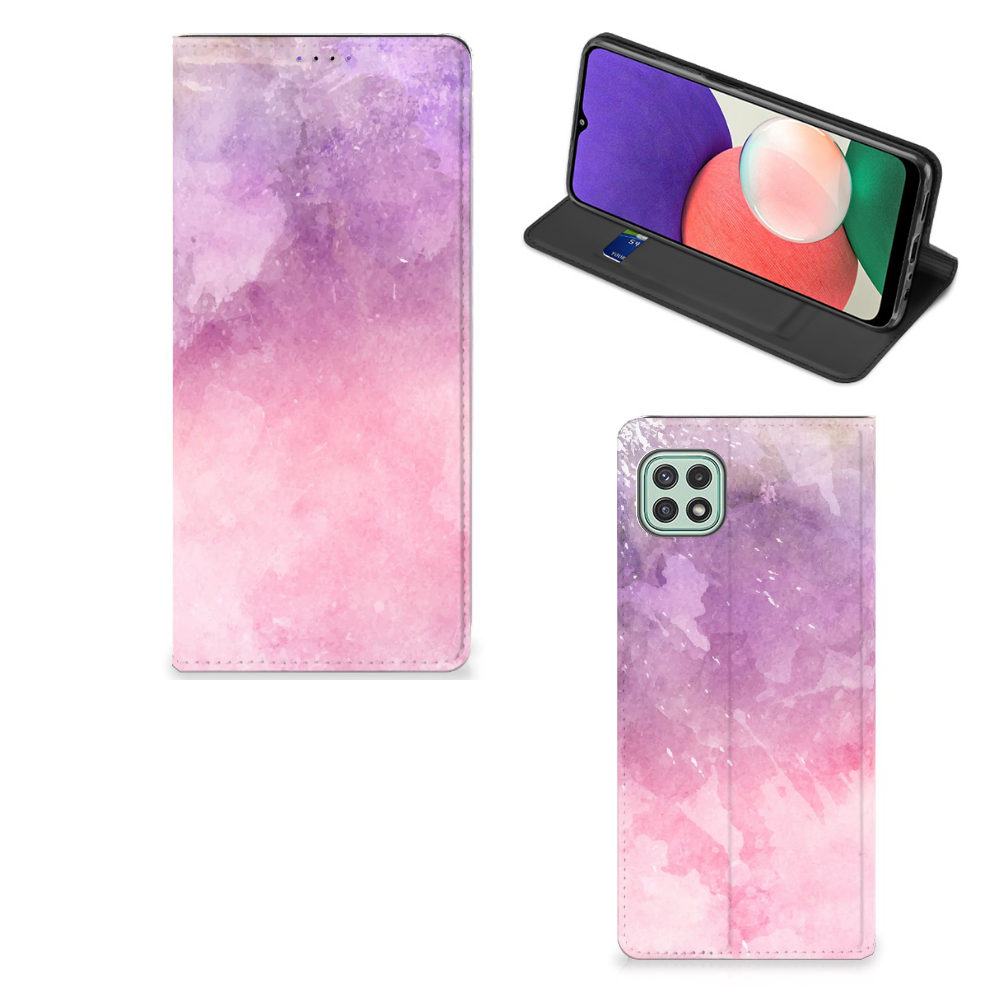 Bookcase Samsung Galaxy A22 5G Pink Purple Paint - B2C Telecom