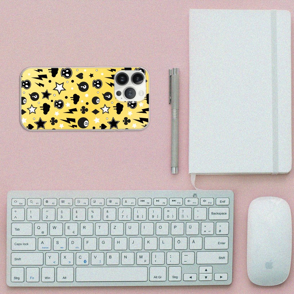 Silicone Back Case iPhone 13 Pro Max Punk Geel B2C Telecom