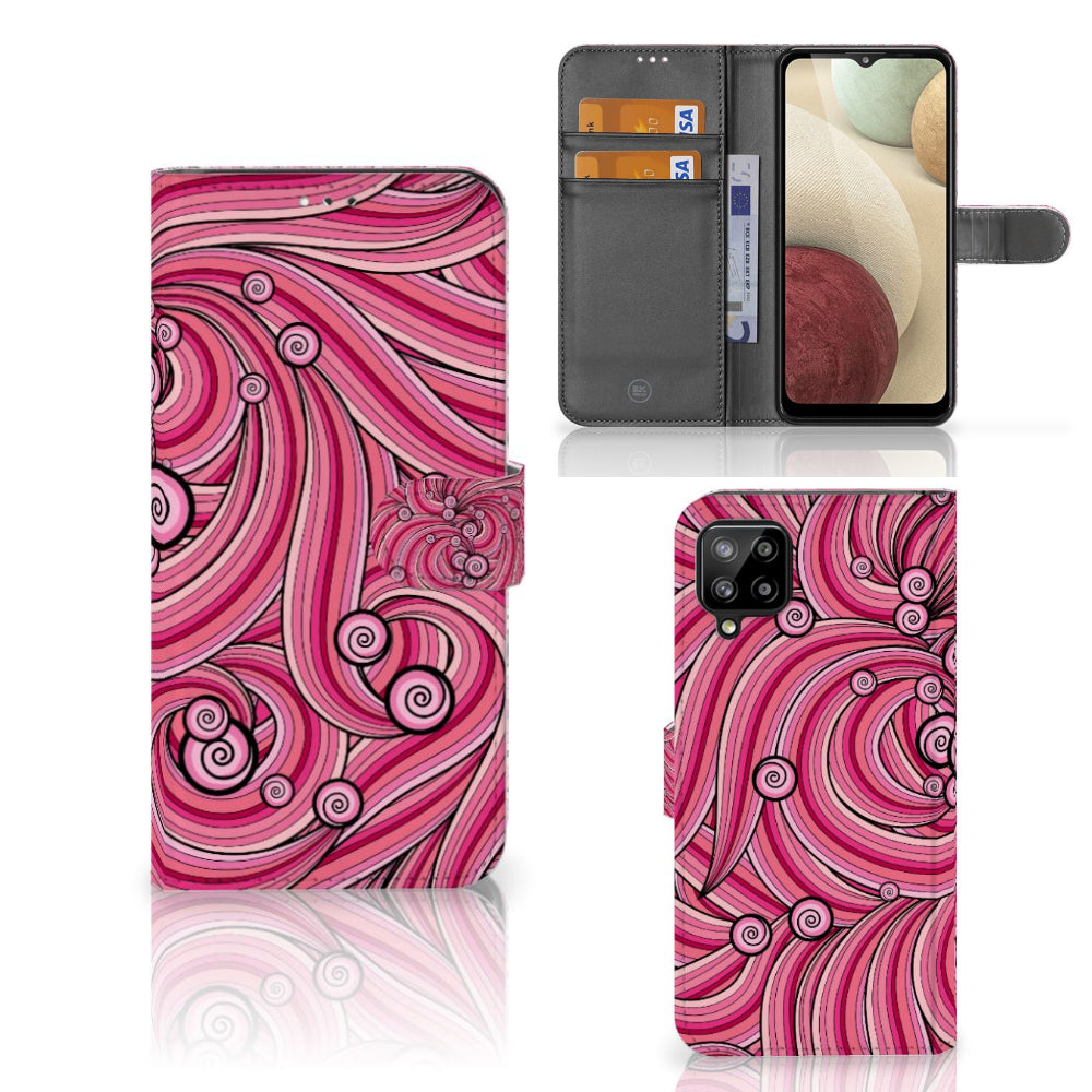 Samsung Galaxy A12 Hoesje Swirl Pink