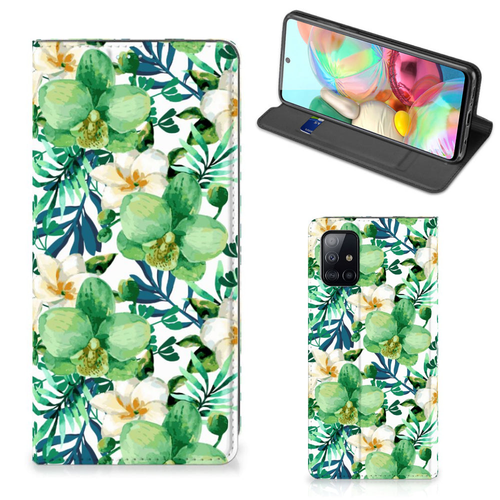 Samsung Galaxy A71 Smart Cover Orchidee Groen