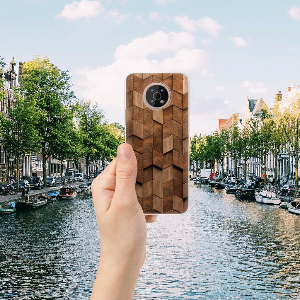 Bumper Hoesje voor Nokia G50 Wooden Cubes