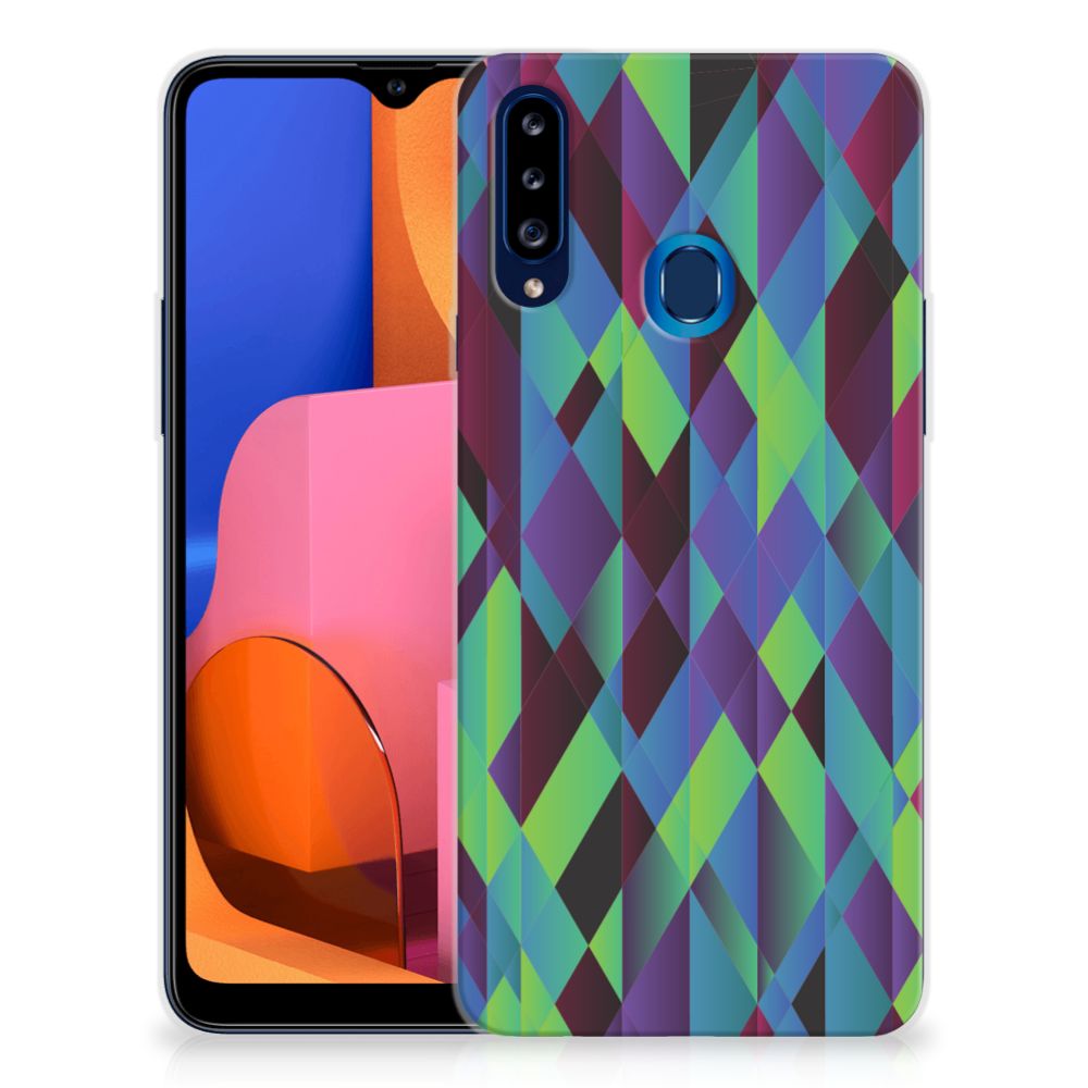 Samsung Galaxy A20s TPU Hoesje Abstract Green Blue B2C Telecom