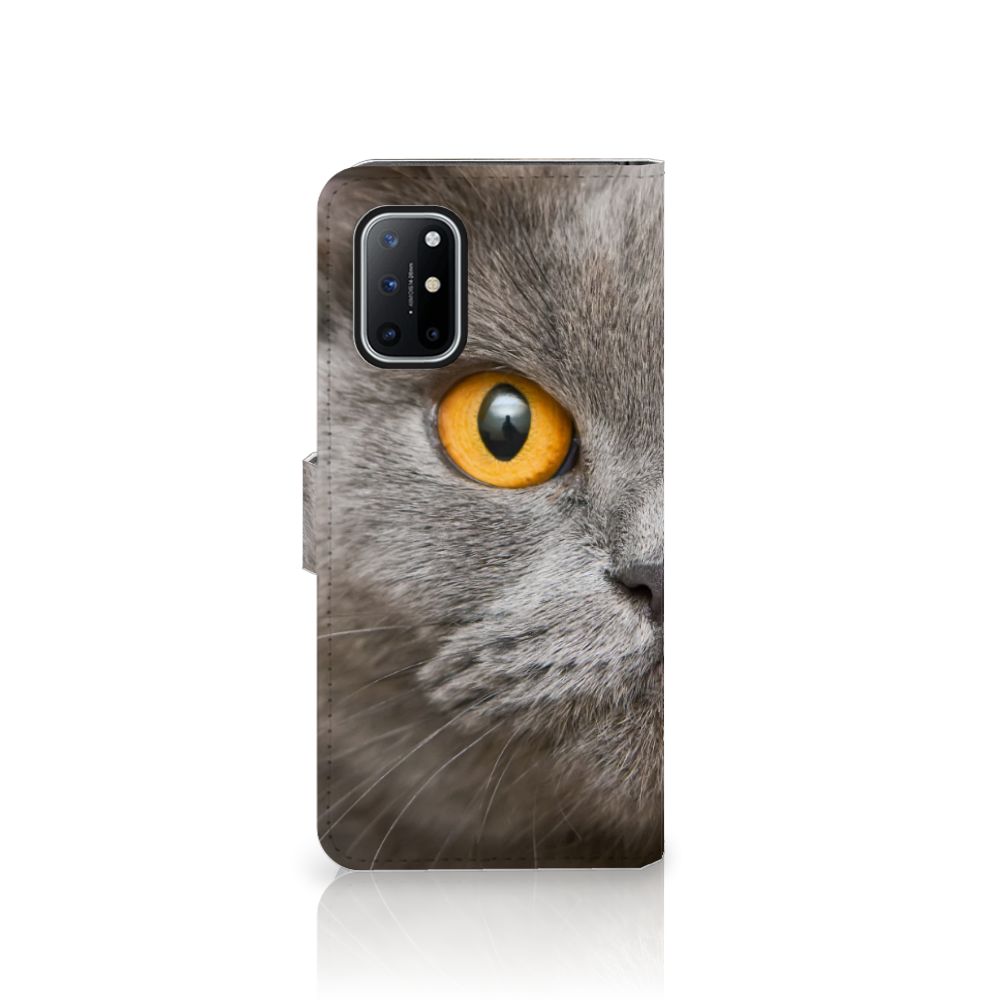 Telefoonhoesje met Pasjes OnePlus 8T Britse Korthaar met indrukwekkende kattenprint.