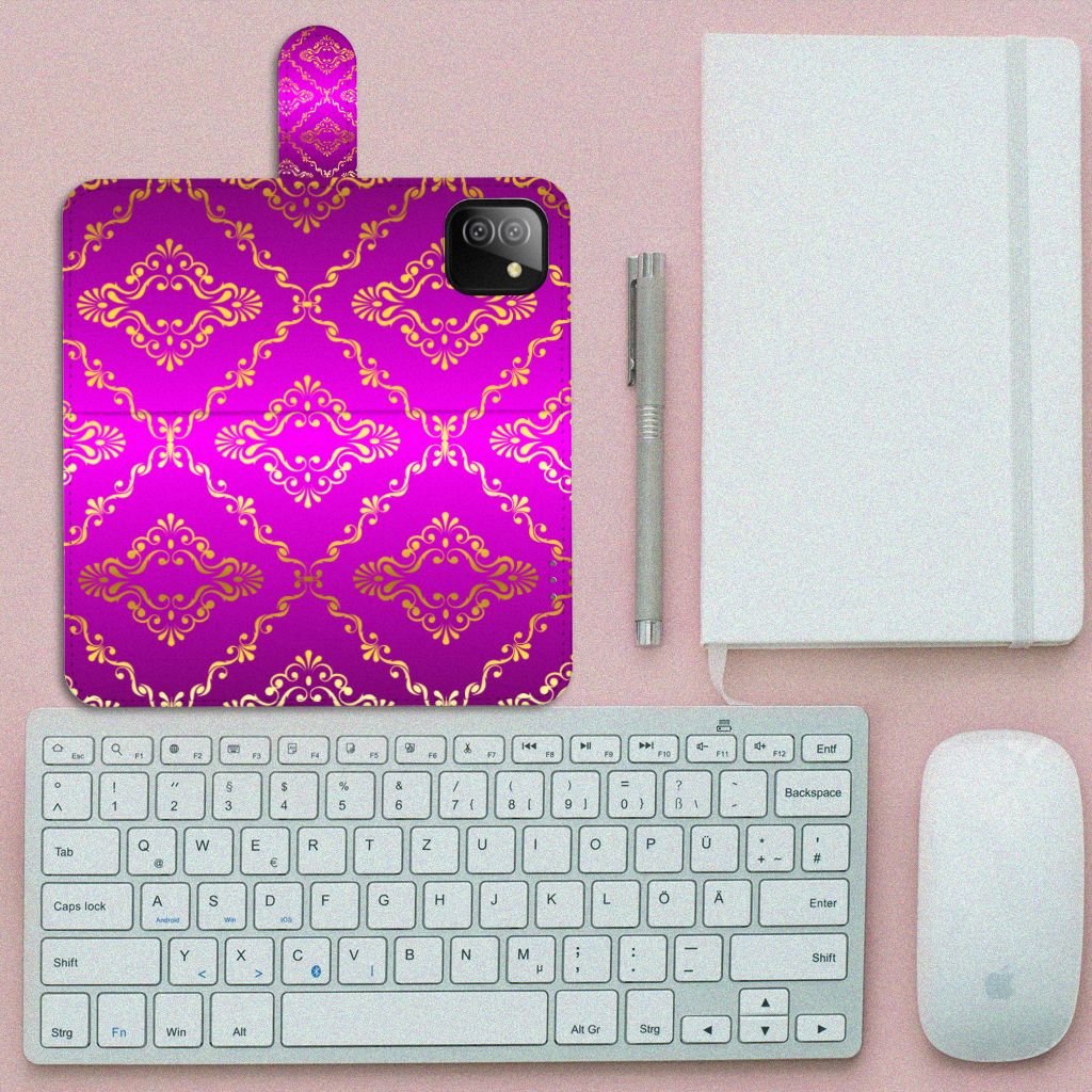 Wallet Case Samsung Galaxy A03 Barok Roze