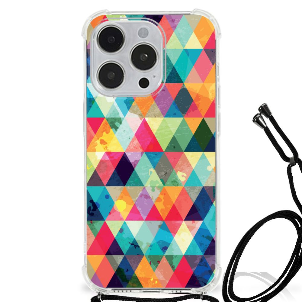 iPhone 14 Pro Doorzichtige Silicone Hoesje Geruit B2C Telecom