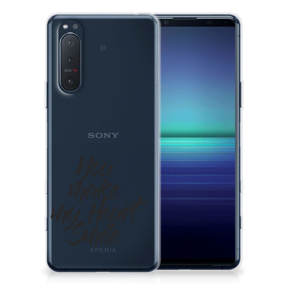 Sony Xperia 5II Siliconen hoesje met naam Heart Smile