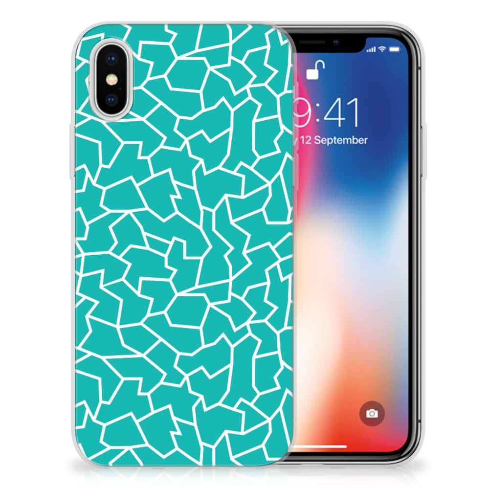 Apple iPhone X | Xs Hoesje maken Cracks Blue